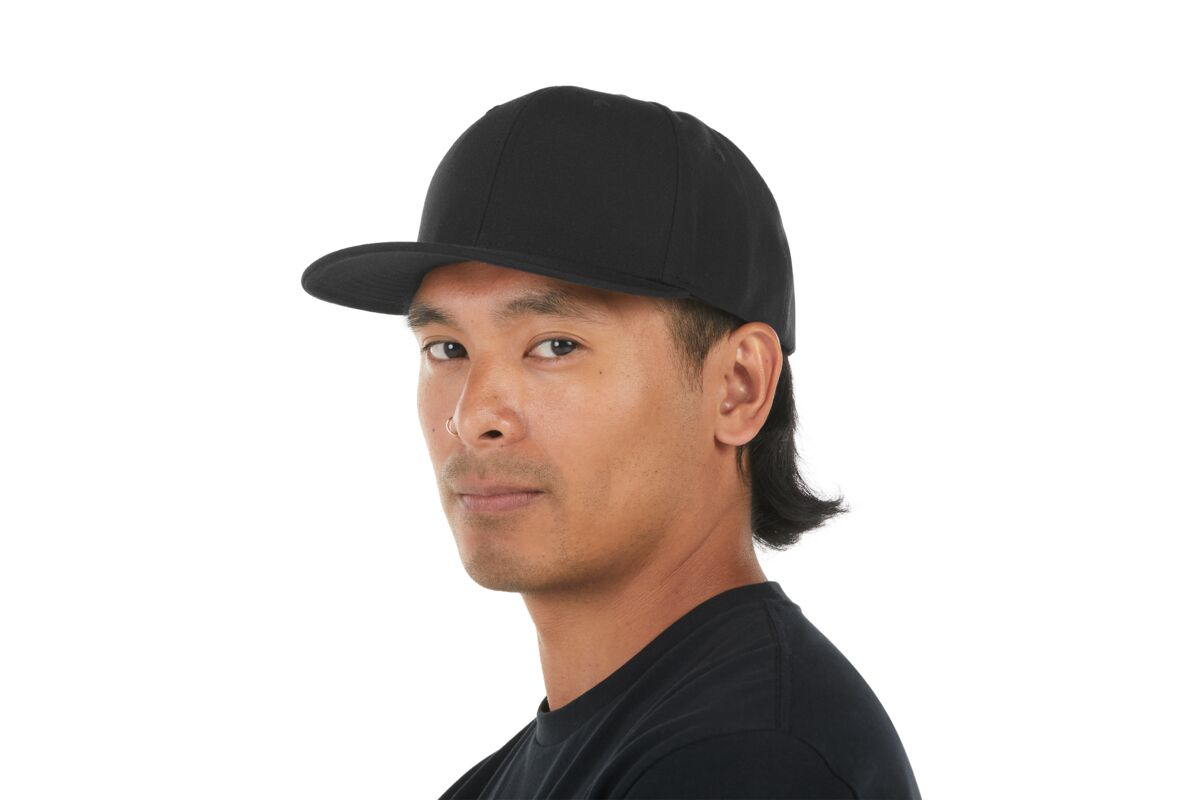 recycled-poly-classic-6-panel-hat-f6 WebPDP-HAT001002_Recycled_Poly_Classic_6Panel_Hat_Black_Studio_Harper_Studios_0723_Side_3__HAT001002OS.jpg