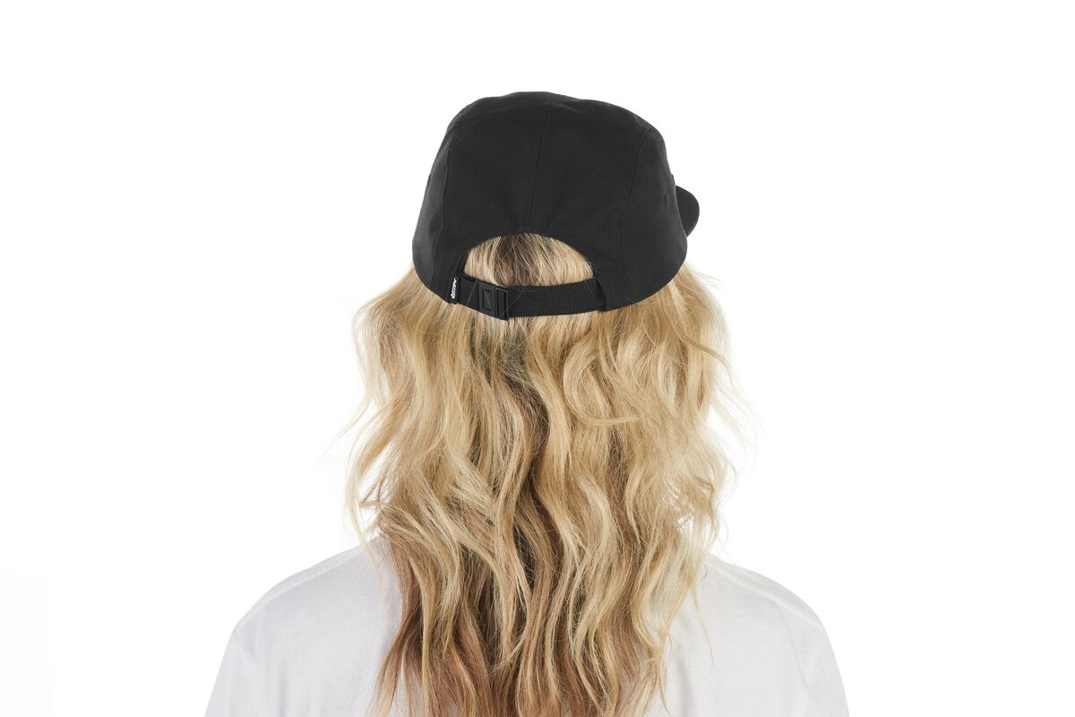 recycled-poly-flat-brim-5-panel-hat-m1 WebPDP-HAT003002_Recycled_Poly_Flat_Brim_5Panel_Hat_Black_Studio_Harper_Studios_0723_Back__HAT003002OS.jpg