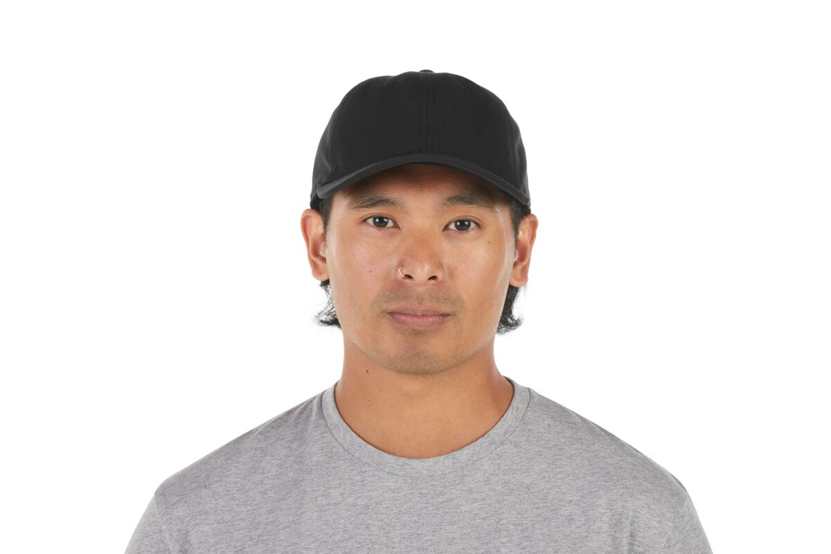 recycled-poly-dad-hat-z5 WebPDP-HAT004002_Recycled_Poly_Dad_Hat_Black_Studio_Harper_Studios_0723_Front__HAT004002OS.jpg